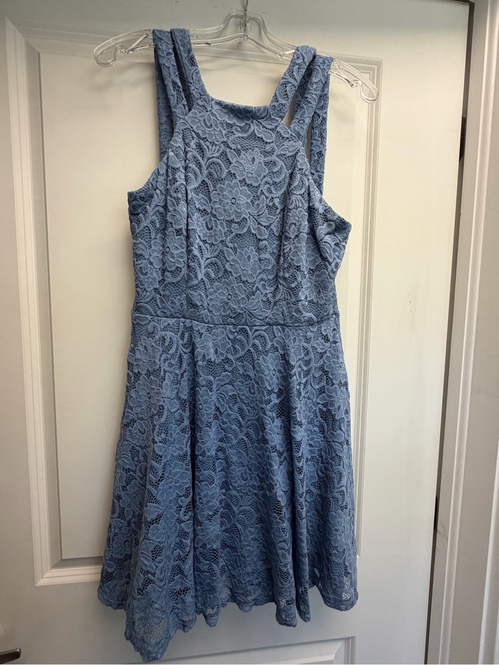 B Darlin Light Blue Lace Midi Dress